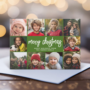 Cartão De Festividades 10 Colagem de Fotos - Bandeiras de Natal Feliz