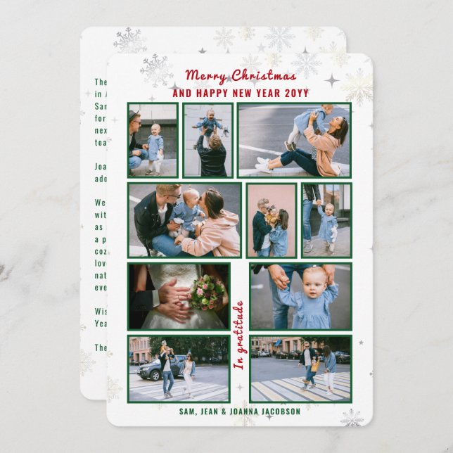 Cartão De Festividades 10 Fotos - Letra Collage - Cute Elegante Personali (Frente/Verso)