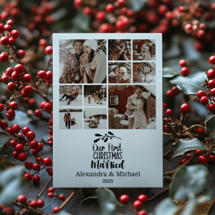 Cartão De Festividades 10 Fotos Minimalistas Nosso Primeiro Natal Casados