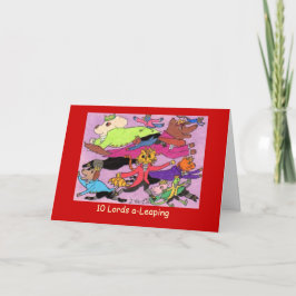Cartão De Festividades 10 Lordes a-Leaping