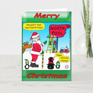 Cartão De Festividades 1149 North Pole climate change Holiday Card