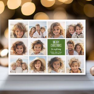Cartão De Festividades 11 Colagem de Fotos - Bandeiras de Natal Feliz