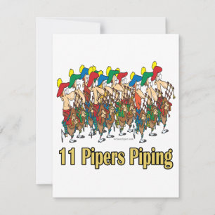 Cartão De Festividades 11 pipers-pipa 11 dia de natal