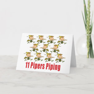 Cartão De Festividades 11 Pipers Piping Cards