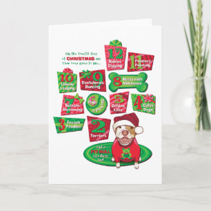 Cartão De Festividades 12 Cães de Natal