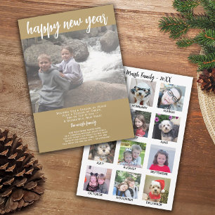 Cartão De Festividades 12 Colagem de Fotos com Ano em Revisão mais Mensag
