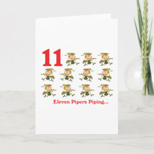 Cartão De Festividades 12 days eleven pipers piping