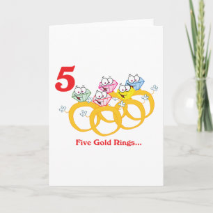 Cartão De Festividades 12 days five gold rings