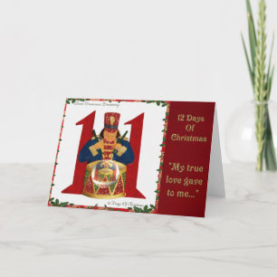 Cartão De Festividades 12 Days of Christmas Eleven Drummers Drumming
