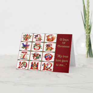 Cartão De Festividades 12 Days Of Christmas Quilt Print Gifts