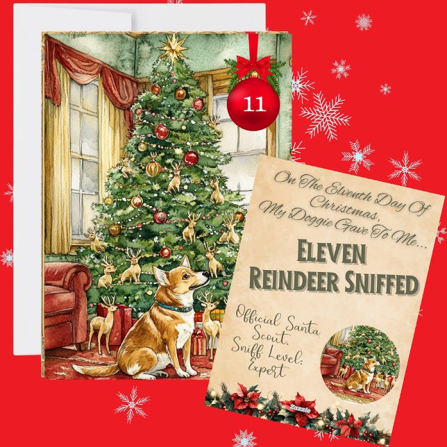 Cartão De Festividades 12 Dias De Cães Dia De Natal 11 (Criador carregado)