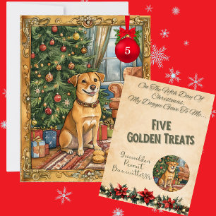 Cartão De Festividades 12 Dias De Doggie No Dia 5 De Natal