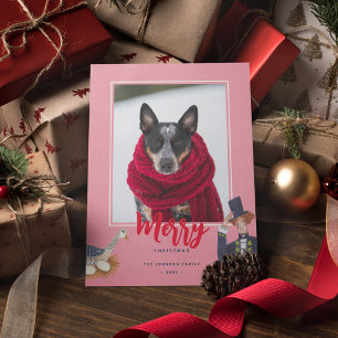 Cartão De Festividades 12 Dias de Natal Foto rosa
