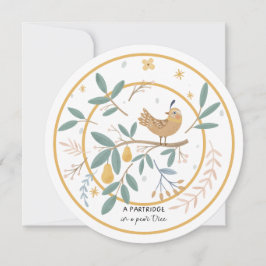 Cartão De Festividades 12 dias de Partucho de Natal em uma árvore genealó