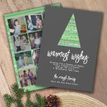 Cartão De Festividades 12 Foto - Desejo muito caloroso os ornamentos das<br><div class="desc">Design FRONT: Uma árvore de Natal moderna e mínima, com fundo de Aquarela e ornamentos. A saudação - Desejos Mais Quentes - pode ser alterada. Uma área de mensagem também é incluída com uma área para adicionar uma assinatura de família e nomes individuais. A cor de fundo é uma cinza...</div>