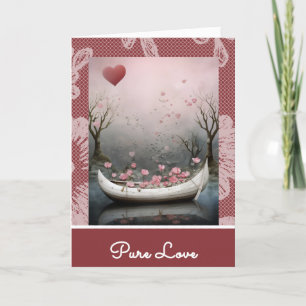 Cartão De Festividades *~* 17 AP51 Namorados Romântico Boat Hearts
