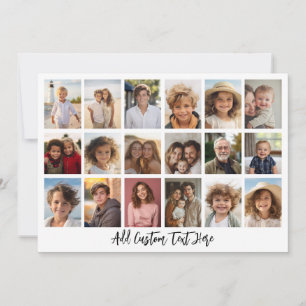Cartão De Festividades 18 Colagem de fotos com texto preto em branco
