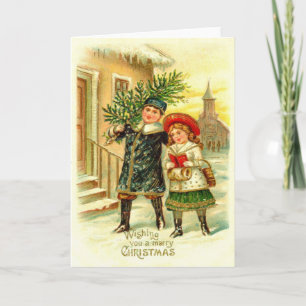 Cartão De Festividades 1910 Desejo-lhe um Feliz Natal