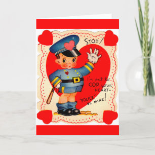 Cartão De Festividades 1930s police boy valentine