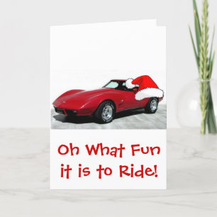 Cartão De Festividades 1979 Christmas Red Corvette