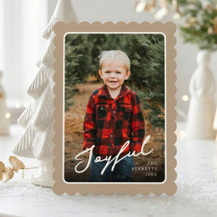 Cartão De Festividades 1 Foto Quadro de Concha Moderno Natal Alegre