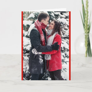 Cartão De Festividades 1 ou 2 Foto Tema Natal Vermelho