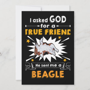 Cartão De Festividades 1 Pediu a Deus - Amigo Verdadeiro - Um Beagle