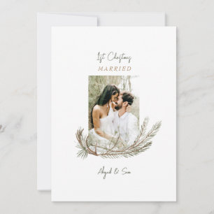 Cartão De Festividades 1rua de Natal casado com dois pinheiro fotográfico