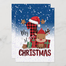 1rua de Natal Santa Hat White Snow Reindeer