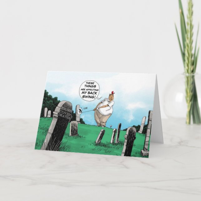 Cartão De Festividades 200 mil e Trump joga golfe (Frente)