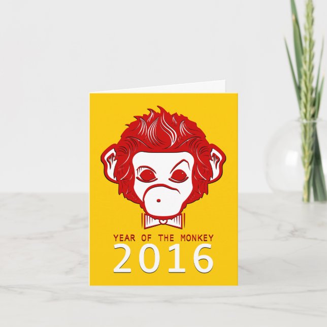 Cartão De Festividades 2016 ano do macaco (Frente)