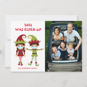 Cartão De Festividades 2021 O que Elfed Deixou Louco Foto Natal Covid