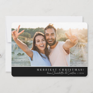 Cartão De Festividades 2023 SIMPLLE PHOTO merry christmas script black re