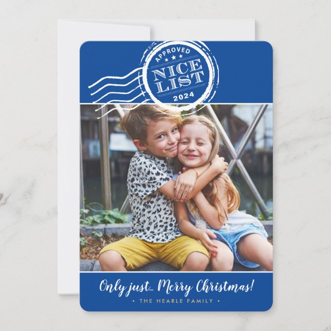 Cartão De Festividades 2024 FOTO DO NATAL CHRISTMAS FOTO engraçada, bela  (Frente)