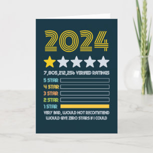 Cartão De Festividades 2024 Muito ruim Classificação de 1 Estrela Zero Se