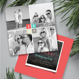 Cartão De Festividades 2025 Nova Cor Bloqueia Quatro Colagem de Fotos