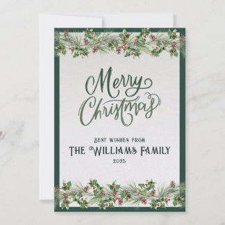 Cartão De Festividades 2025 Personalized Merry Christmas Card with Photo