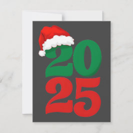 Cartão De Festividades 2025 Santa Hat - Contagem de Natal Festiva