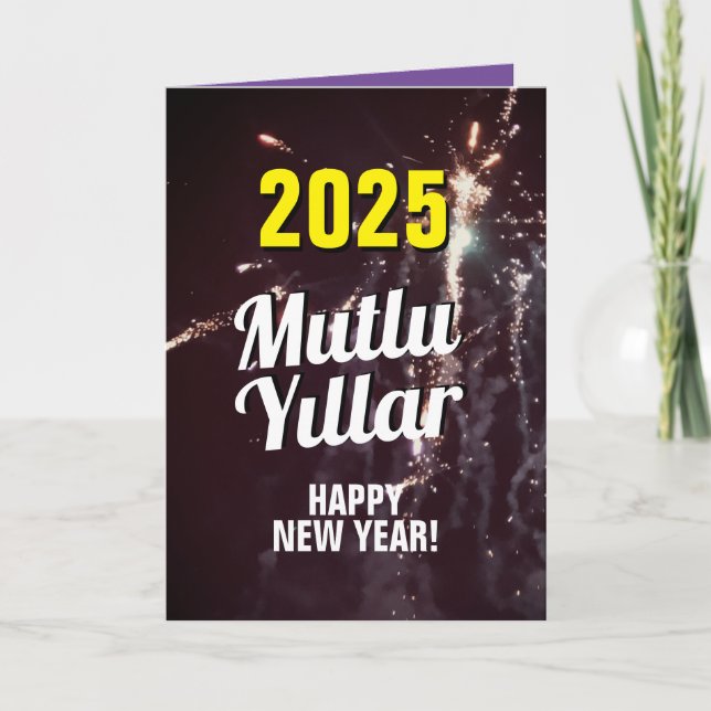 Cartão De Festividades 2025 yeni yıl tebrik kartı | Download do Mutlu yıl (Frente)
