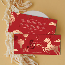 Cartão De Festividades 2026 Gold Horse Chinese New Year Business Greeting