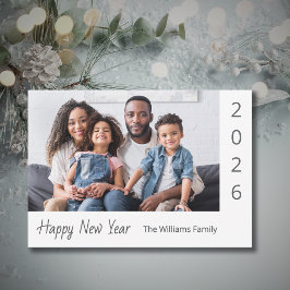 Cartão De Festividades 2026 Happy New Year Family Photo Modern