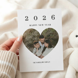 Cartão De Festividades 2026 Happy New Year – One-Photo Family Card