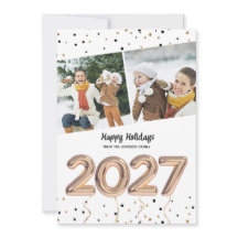 2027 Balões Dourados Felizes Confetes Foto