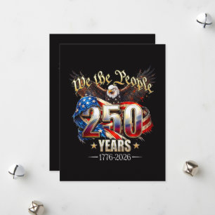 Cartão De Festividades 250 Anos American 250º Aniversário 4 de Julho