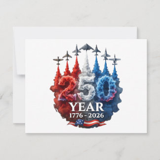 Cartão De Festividades 250 Anos Americano 250º EUA Patriótico 4 de Julho