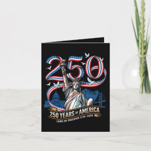 Cartão De Festividades 250 Anos de Aniversário da América 1776 2026