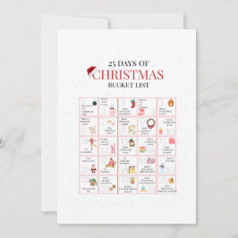 Cartão De Festividades 25 Days of Christmas Bucket List Art