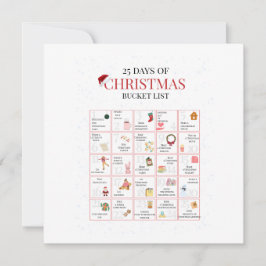 Cartão De Festividades 25 Days of Christmas Bucket List Art