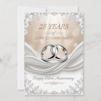 Cartão De Festividades 25th Wedding Anniversary Card – Silver Anniversary