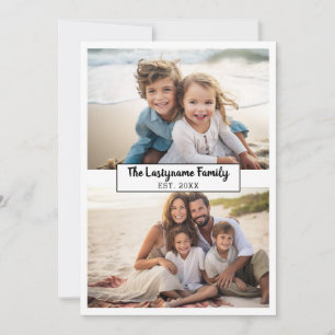 Cartão De Festividades 2 Colagem de Fotos com Texto para Nome da Família